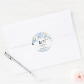 Sticker Rond Fleurs d'aquarelle bleu Monogramme Mariage Faveur (Enveloppe)