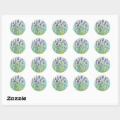 Sticker Rond Fleurs d'aquarelle d'herbe de miel (Feuille)