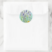 Sticker Rond Fleurs d'aquarelle d'herbe de miel (Sac)