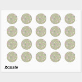 Sticker Rond Fleurs d'aquarelle festive 5 (Feuille)
