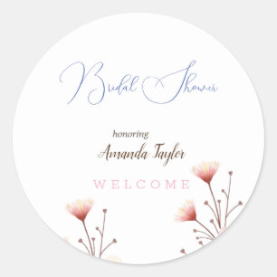 Sticker Rond Fleurs d'aquarelle Fête des mariées minimale