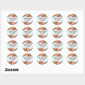 Sticker Rond Fleurs d'aquarelle modernes Filles Baby shower flo (Feuille)