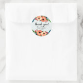 Sticker Rond Fleurs d'aquarelle modernes Filles Baby shower flo (Sac)
