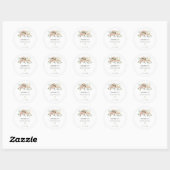 Sticker Rond Fleurs d'aquarelle neutres simples | Confirmations (Feuille)