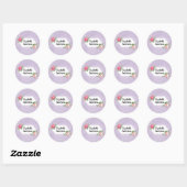 Sticker Rond Fleurs d'aquarelle nom boho tendance (Feuille)