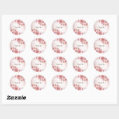 Sticker Rond Fleurs d'aquarelle rose fêtards Parties scintillan (Feuille)