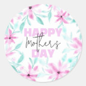 Sticker Rond Fleurs d'aquarelle rose tendre romantique Fête des (Devant)