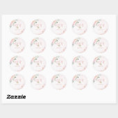Sticker Rond Fleurs d'aquarelle Snowflakes Mariage (Feuille)