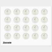 Sticker Rond Fleurs d'aquarelle vert pastel (Feuille)