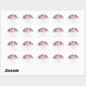 Sticker Rond Fleurs d'aquarelle violette romantique (Feuille)