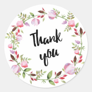 Sticker Rond Fleurs d'aquarelles