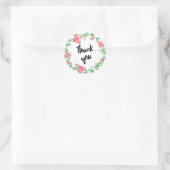 Sticker Rond Fleurs d'aquarelles (Sac)