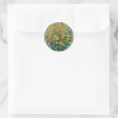 Sticker Rond Fleurs d'artichauts de Jérusalem par Claude Monet (Sac)