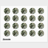 STICKER ROND FLEURS D'ASTER (Feuille)