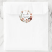 Sticker Rond Fleurs d'automne de verdure Fête de mariage Remerc (Sac)