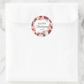 Sticker Rond Fleurs d'automne en aquarelle Citrouille de Thanks (Sac)