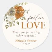 Sticker Rond Fleurs d'automne rustiques pour Remerciements de B (Devant)