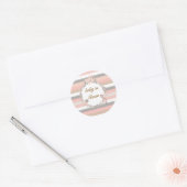 Sticker Rond Fleurs de bébé en rose et gris (Enveloppe)