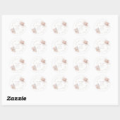 Sticker Rond fleurs de boho mariages (Feuille)