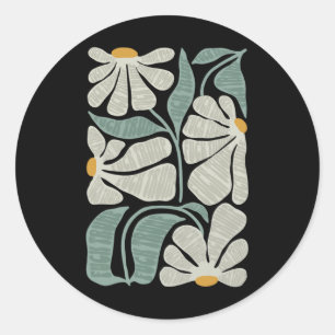 Sticker Rond Fleurs de Boho subtiles anti-Trump