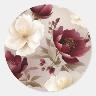 Sticker Rond Fleurs de Bourgogne
