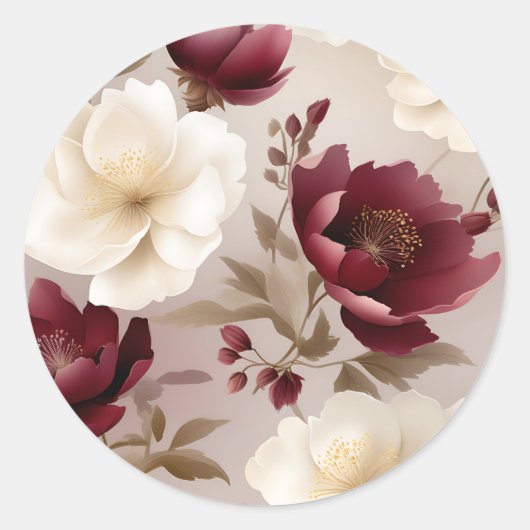 Sticker Rond Fleurs de Bourgogne (Devant)