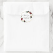 Sticker Rond Fleurs de Burgundy Blush Bloom Rustique Eucalyptus (Sac)
