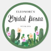 Sticker Rond Fleurs de cactus Fiesta de mariage (Devant)