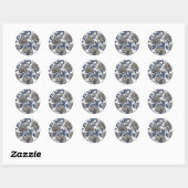Sticker Rond Fleurs de cendres blanches (Feuille)