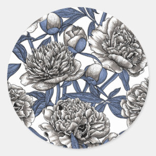 Sticker Rond Fleurs de cendres blanches