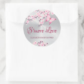 Sticker Rond Fleurs de cerisier Papillon S'more Amour (Sac)