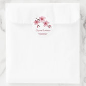 Sticker Rond Fleurs de cerisier rose blanc (Sac)