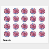 Sticker Rond Fleurs de cerisier Sakura Étoiles rouges (Feuille)