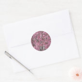 Sticker Rond Fleurs de cerisier Sakura rose flottant (Enveloppe)