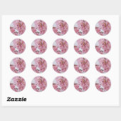 Sticker Rond Fleurs de cerisier Sakura rose pâle (Feuille)