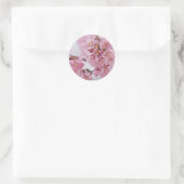 Sticker Rond Fleurs de cerisier Sakura rose pâle (Sac)