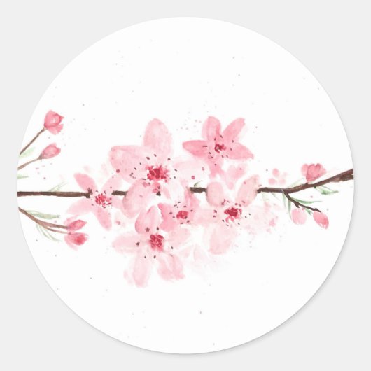 Sticker Rond Fleurs de cerisiers (Devant)