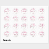 Sticker Rond Fleurs de cerisiers Merci blanc rose (Feuille)
