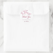 Sticker Rond Fleurs de cerisiers Merci blanc rose (Sac)