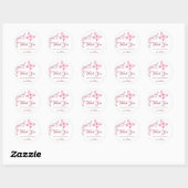Sticker Rond Fleurs de cerisiers Merci blanc rose (Feuille)