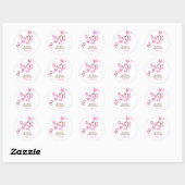 Sticker Rond Fleurs de cerisiers roses (Feuille)