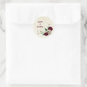 Sticker Rond Fleurs de champagne de Bourgogne mariage (Sac)