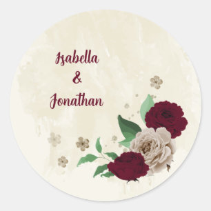 Sticker Rond Fleurs de champagne de Bourgogne mariage