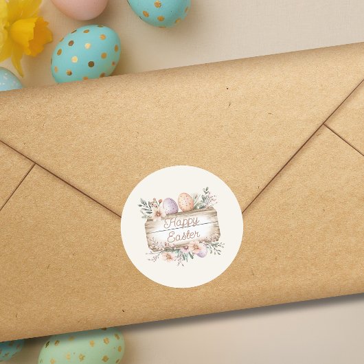 Sticker Rond Fleurs de collection Joyeuses Pâques