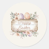 Sticker Rond Fleurs de collection Joyeuses Pâques (Devant)