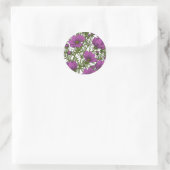 Sticker Rond Fleurs de cosmos violet (Sac)