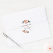 Sticker Rond Fleurs de couleur saumon en première communion esp (Enveloppe)