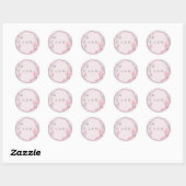 Sticker Rond Fleurs de couronnes géométriques roses Mariage mod (Feuille)