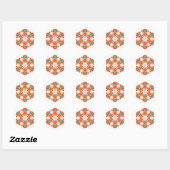 Sticker Rond fleurs de design polonais (Feuille)