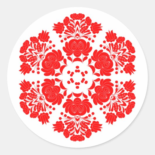 Sticker Rond fleurs de design polonais (Devant)